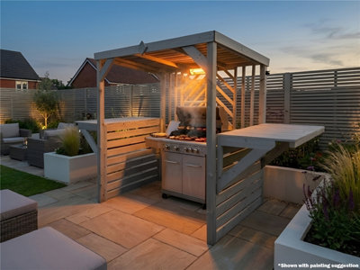 eDecks Deluxe The Pavilion Wooden BBQ Shelter with Dual Foldout Bar ...