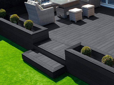 eDecks Evolution Deck Ebony Hollow Composite Decking (2400mm x 146mm x ...