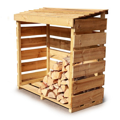 eDecks Outdoor Wooden Garden Firewood Log Store Storage Slatted ...