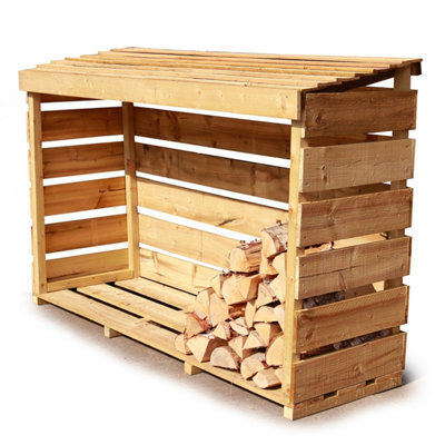 eDecks Outdoor Wooden Garden Firewood Log Store Storage Slatted ...