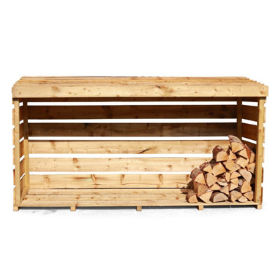 eDecks Outdoor Wooden Garden Firewood Log Store Storage Slatted ...