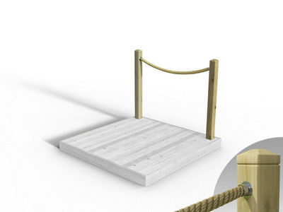eDecks Rope Handrail Decking Kit 1500mm (One Side) - Black Rope (Hook ...
