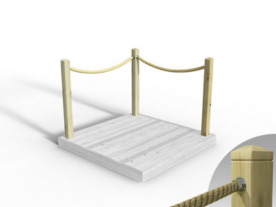 eDecks Rope Handrail Decking Kit 1500mm (Two Side) - Black Rope (Fixed ...