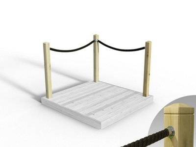 eDecks Rope Handrail Decking Kit 1500mm (Two Side) - Black Rope (Fixed ...
