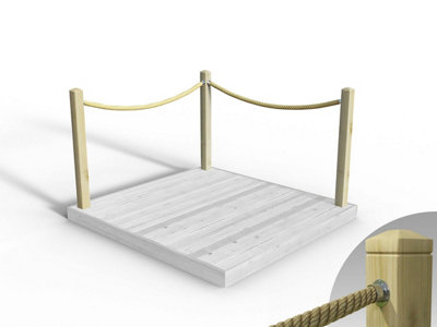 eDecks Rope Handrail Decking Kit 1800mm (Two Side) - Black Rope (Hook ...