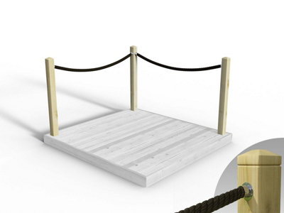 eDecks Rope Handrail Decking Kit 1800mm (Two Side) - Hemp Rope (Fixed ...