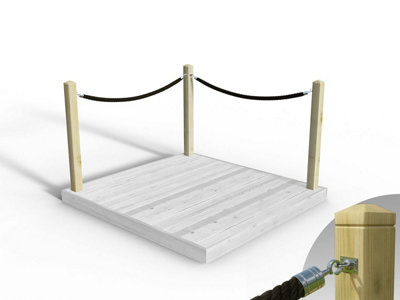 eDecks Rope Handrail Decking Kit 1800mm (Two Side) - Hemp Rope (Fixed ...