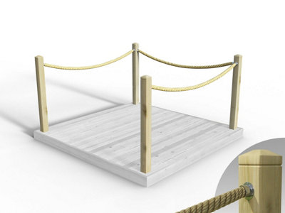 eDecks Rope Handrail Decking Kit 2100mm (Three Side) - Black Rope ...