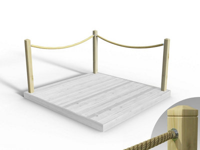eDecks Rope Handrail Decking Kit 2100mm (Two Side) - Hemp Rope (Hook ...