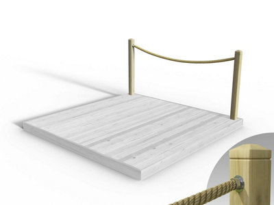 eDecks Rope Handrail Decking Kit 2400mm (One Side) - Black Rope (Fixed ...