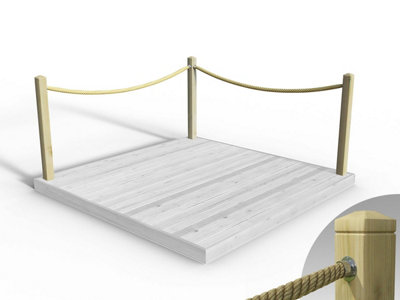 eDecks Rope Handrail Decking Kit 2400mm (Two Side) - Hemp Rope (Hook ...