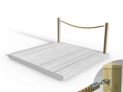 eDecks Rope Handrail Decking Kit 2700mm (One Side) - Hemp Rope (Hook ...