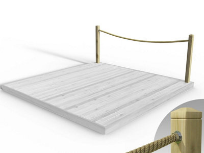 eDecks Rope Handrail Decking Kit 3000mm (One Side) - Black Rope (Hook ...