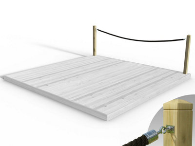 eDecks Rope Handrail Decking Kit 3600mm (One Side) - Black Rope (Hook ...