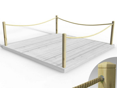 eDecks Rope Handrail Decking Kit 3600mm (Three Side) - Black Rope ...