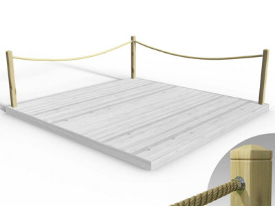 eDecks Rope Handrail Decking Kit 3600mm (Two Side) - Hemp Rope (Hook ...