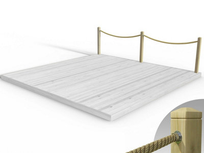 eDecks Rope Handrail Decking Kit 3900mm (One Side) - Hemp Rope (Fixed ...