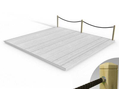 eDecks Rope Handrail Decking Kit 5400mm (One Side) - Black Rope (Fixed ...