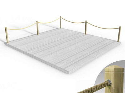 eDecks Rope Handrail Decking Kit 5400mm (Two Side) - Hemp Rope (Hook ...