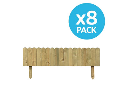 eDecks Round Picket Fence Edging 300 x 1240mm Pressure Treated Timber ...
