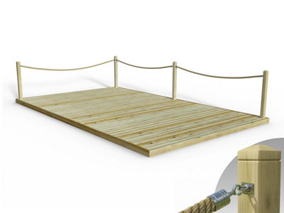 eDecks Standard Redwood Decking Kit (3.6m x 6m) With Hemp Rope ...