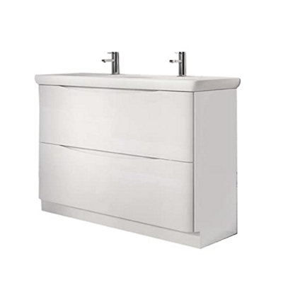 Eden 1200mm Floorstanding Vanity Unit in Gloss White & Link Resin Basin