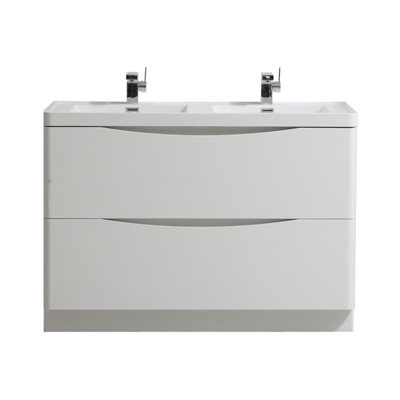 Eden 1200mm Floorstanding Vanity Unit in Gloss White & Resin Basin