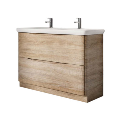 Eden 1200mm Floorstanding Vanity Unit in Light Oak & Link Resin Basin