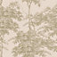 Eden Forest Trees Wallpaper Pink / Gold Rasch 214314