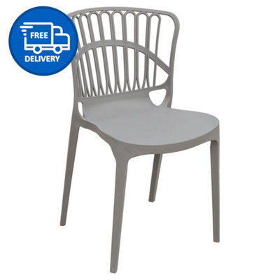 Eden Garden Stacking Chairs x4 In Grey - INCLUDES FREE DELIVERY