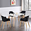 Eden Halo Dining Set with 4 Chairs, a Table and Chairs Set of 4, White/Black