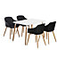 Eden Halo Dining Set with 4 Chairs, a Table and Chairs Set of 4, White/Black