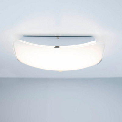 Eden Square 10W Ceiling Flush Light Integrated LED IP20 Frosted Glass ...