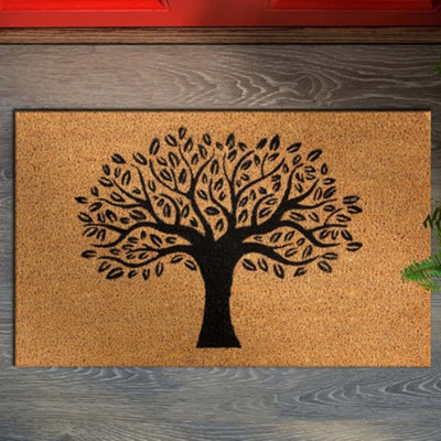 Eden Tree Of Life Printed Outdoor Coir Doormat 60 x 40cm