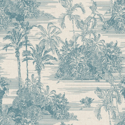 Eden Tropical Toile Blue