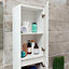 Eden Wall Mounted Tall Storage Unit in Gloss White (Right Hand)