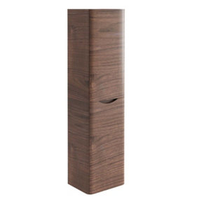 Eden Wall Mounted Tall Storage Unit in Redwood (Left Hand)