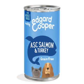 Edgard & Cooper Dog Wet Adult Tin - Salmon & Turkey 400g (Pack of 6)