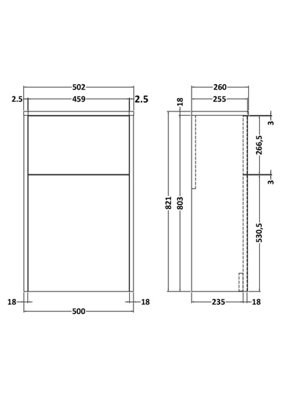 Edge/Power Floor Standing WC Toilet Unit (Pan & Cistern Not Included), 500mm - Textured Matt Metallic Slate - Balterley