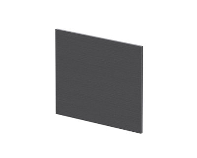Edge/Power L Shape Square End Bath Panel, 1700mm - Textured Woodgrain Graphite Grey - Balterley