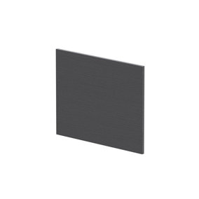 Edge/Power L Shape Square End Bath Panel, 1700mm - Textured Woodgrain Graphite Grey - Balterley