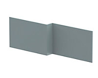 Edge/Power L Shape Square Front Bath Panel, 1700mm - Matt Coastal Grey - Balterley