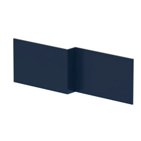 Edge/Power L Shape Square Front Bath Panel, 1700mm - Matt Midnight Blue - Balterley