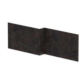 Edge/Power L Shape Square Front Bath Panel, 1700mm - Textured Matt Metallic Slate - Balterley