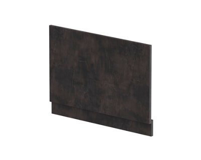 Edge/Power Straight End Bath Panel & Plinth, 800mm - Textured Matt Metallic Slate - Balterley