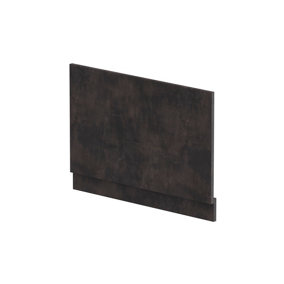 Edge/Power Straight End Bath Panel & Plinth, 800mm - Textured Matt Metallic Slate - Balterley