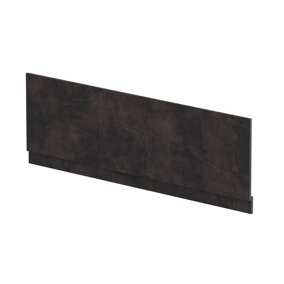Edge/Power Straight Front Bath Panel & Plinth, 1700mm - Textured Matt Metallic Slate - Balterley