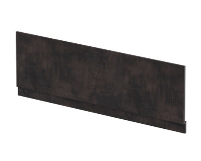 Edge/Power Straight Front Bath Panel & Plinth, 1800mm - Textured Matt Metallic Slate