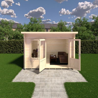 Edgefield 11 x 10 Feet Cabin in 19 mm Logs - L334.9 x W336.6 x H238 cm - 3