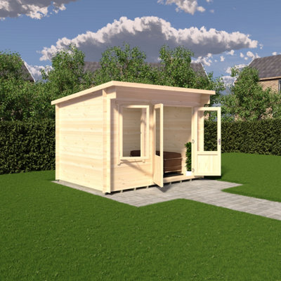 Edgefield 11 x 10 Feet Cabin in 19 mm Logs - L334.9 x W336.6 x H238 cm - 4